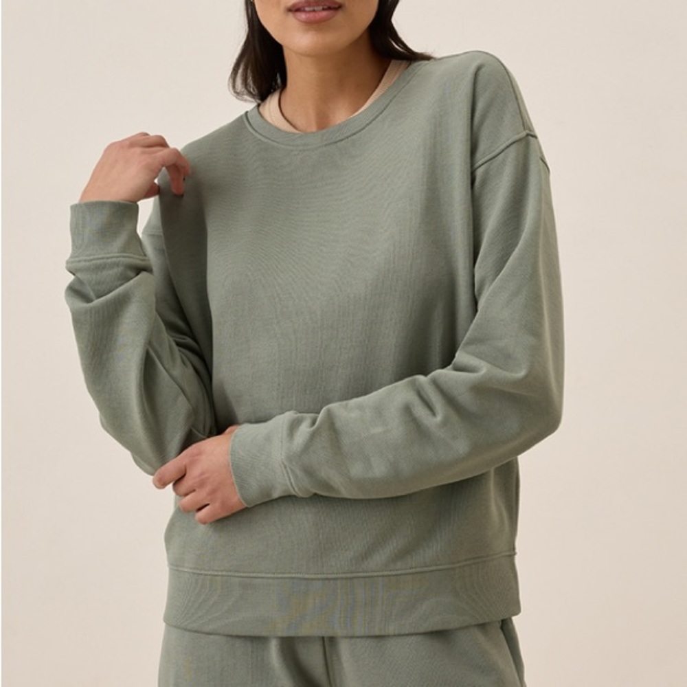 Pact organic brushed fleece crew sweatshirt